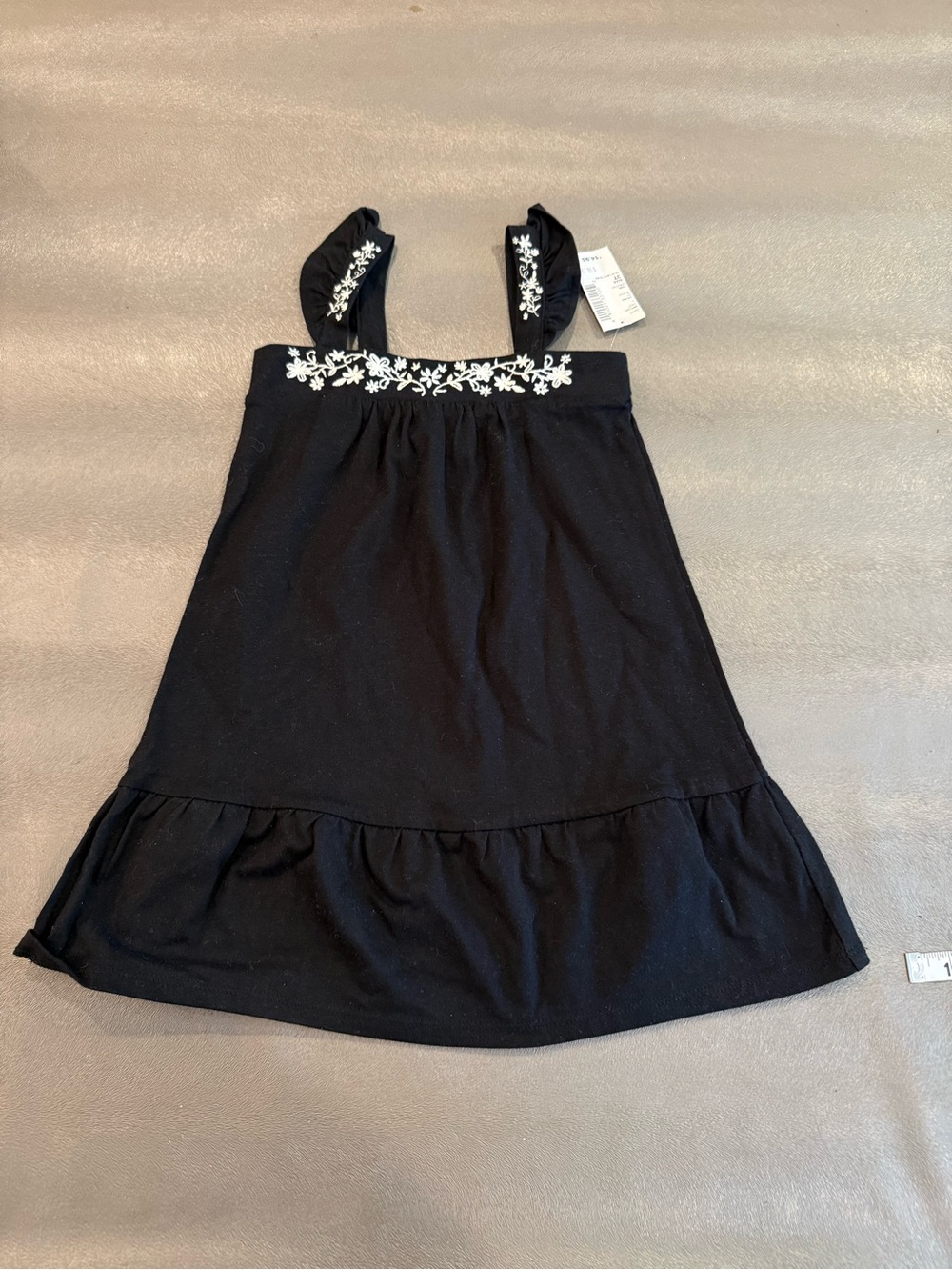 The Children's Place Black Dress with White Floral Trim. Size 3